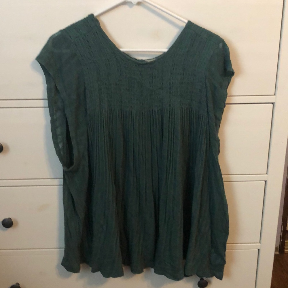 Emerald Green Boho Peasant Shirt